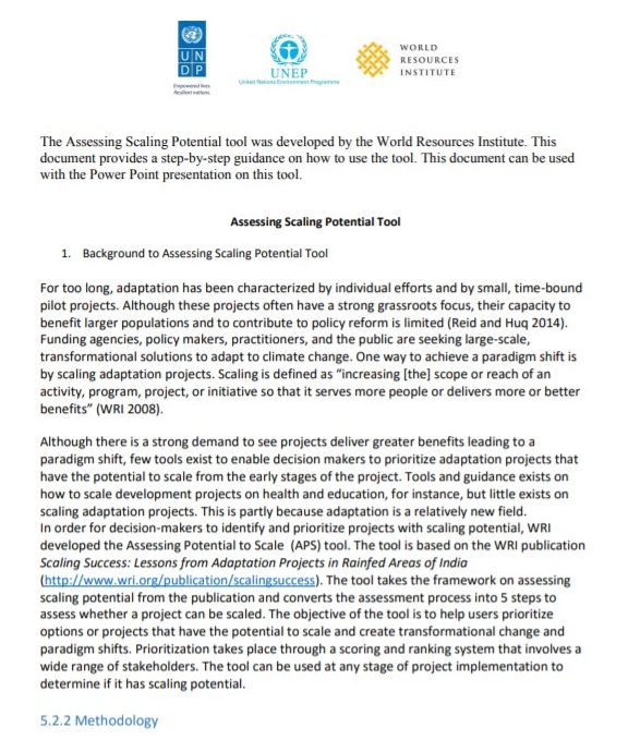Assessing Scaling Potential Tool