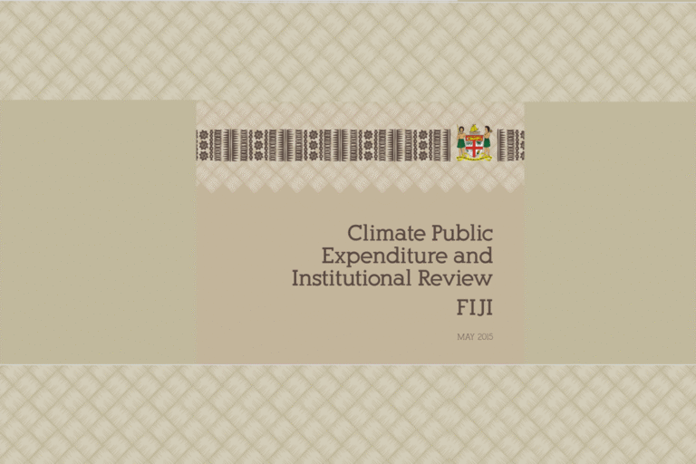 Climate public expenditure and institutional review Fiji [CPEIR]