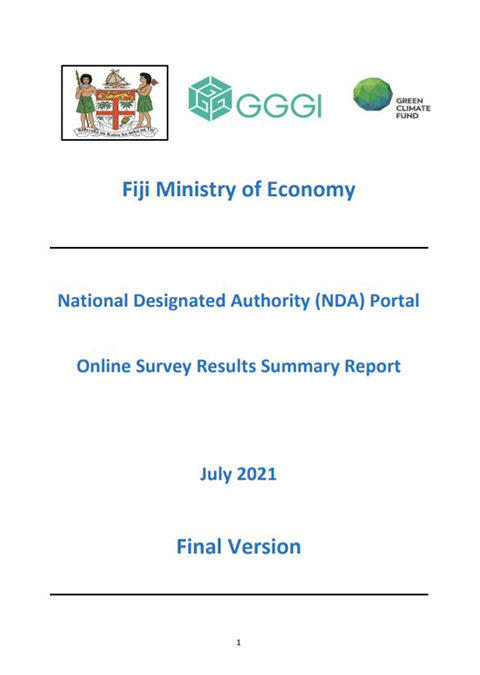 National Designated Authority (NDA) Portal: Online survey results summary report; July 2021