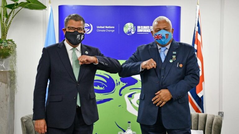 Fiji&rsquo;s PM reassures COP26 President support for climate change negotiations