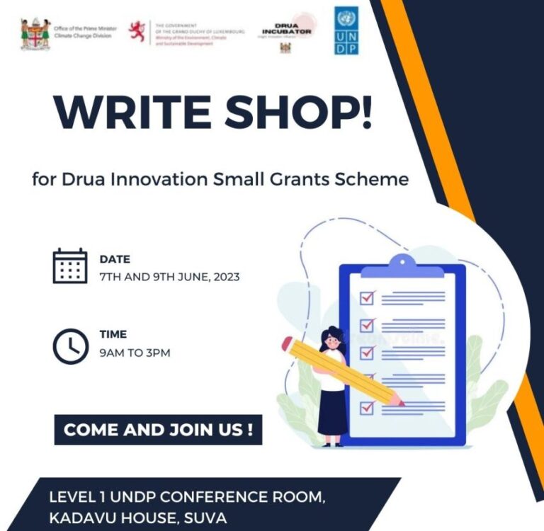Write Shop for Drua Innovation Small Grants Scheme!